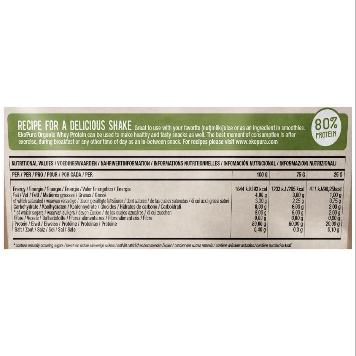 Protéine de lactosérum organique - Naturel - 80% de Protéines - Bio Certifié - Sérum biologique dérivé de vaches heureuses et nourries d'herbe