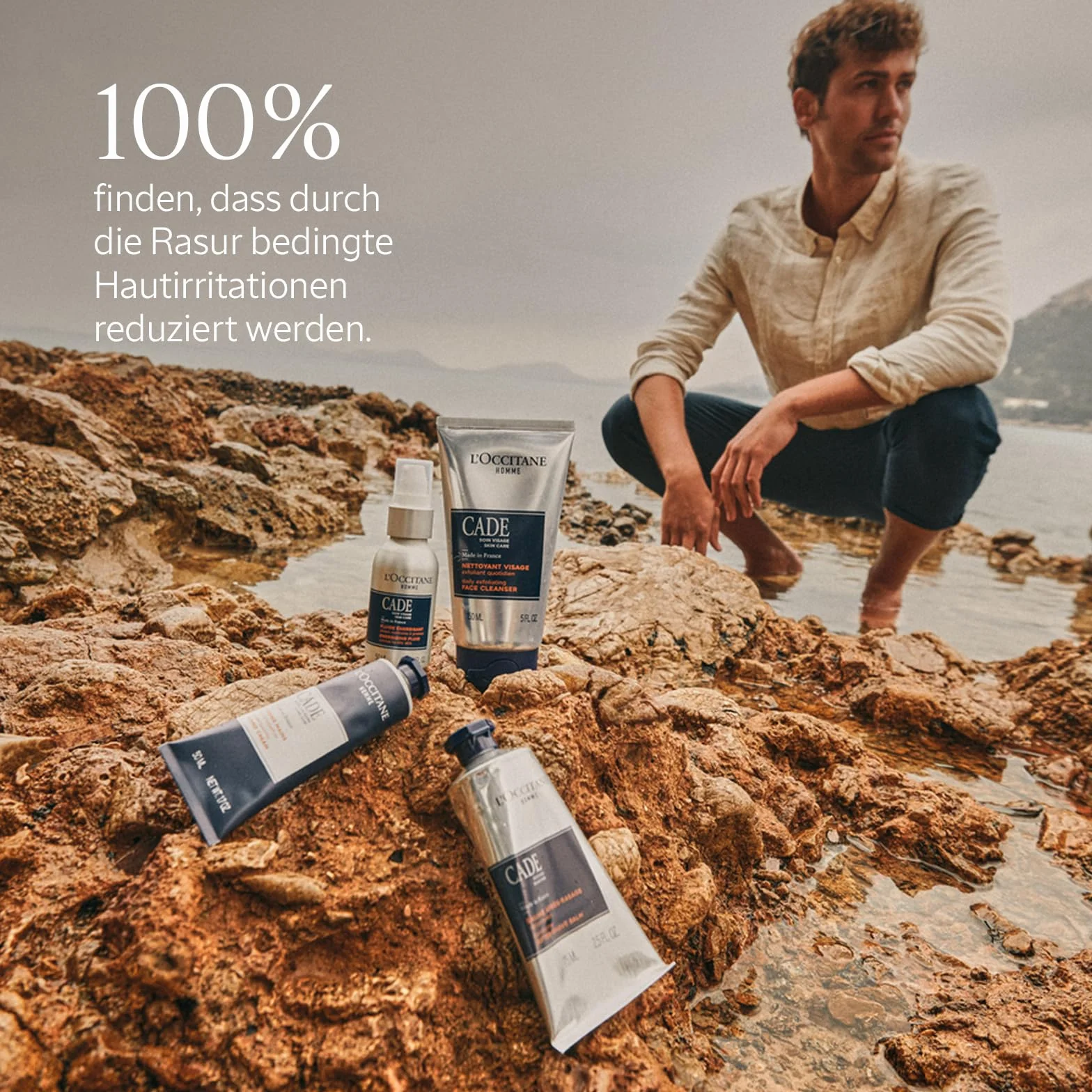 L'OCCITANE - Baume Après-Rasage Réconfortant Cade - 75 ml | Peaux normales à grasses - Hydrate et réduit les irritations après le rasage - Fabriqué en France