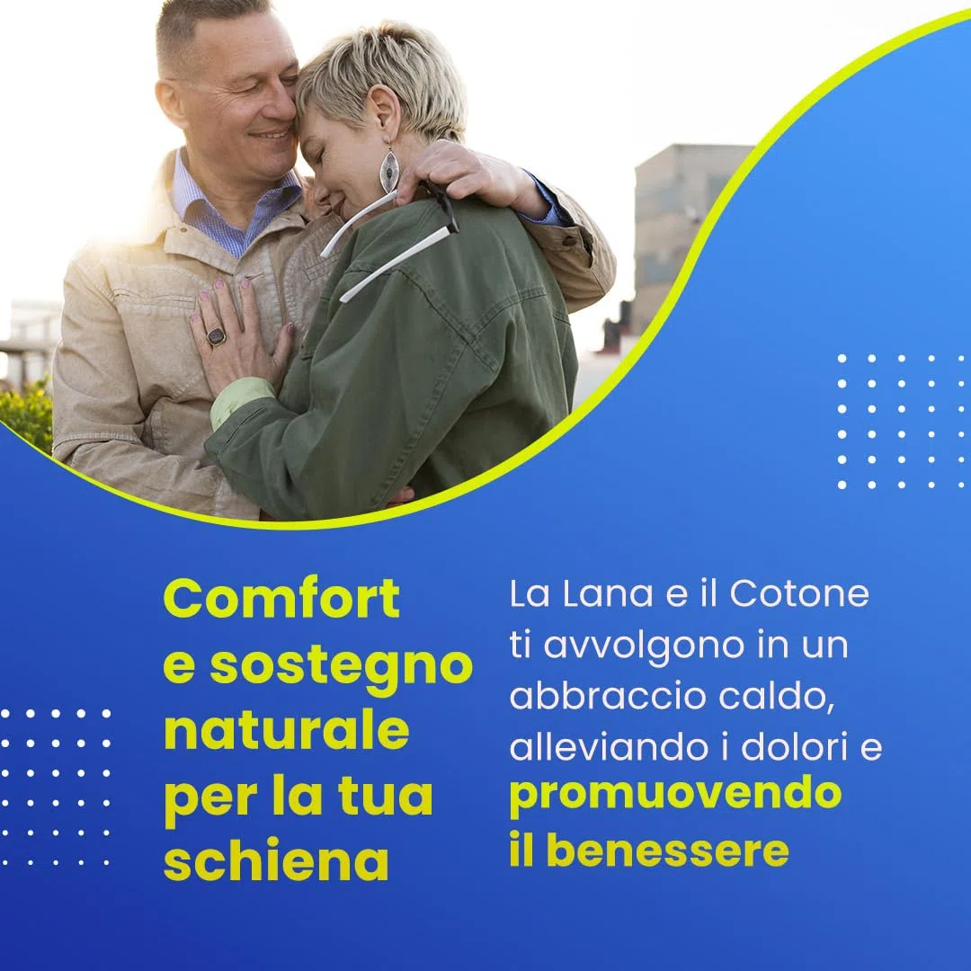 BODYPERFECT Ceinture Lombaire élastique en Coton et Laine Thermique Unisexe Made in Italy