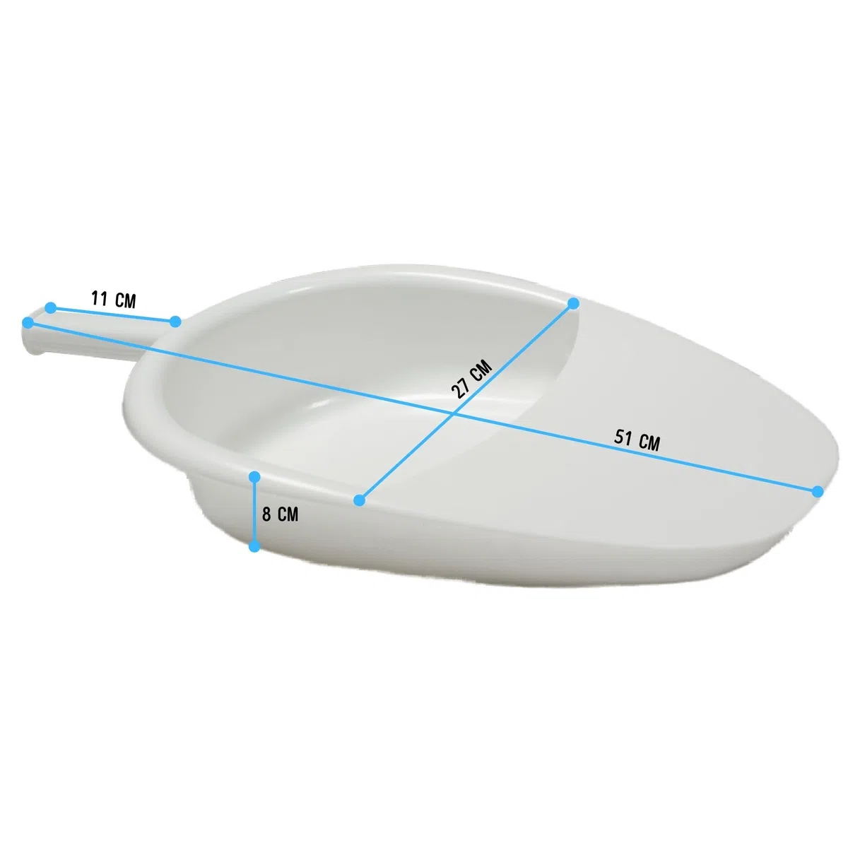 MEDICALAB Bassin de Lit avec Couvercle Made in Italy, Bassin Hygiénique pour Personnes Âgées, Alitées et Handicapées, Bassin Portable Stérilisable en Polypropylène, Couleur Blanche
