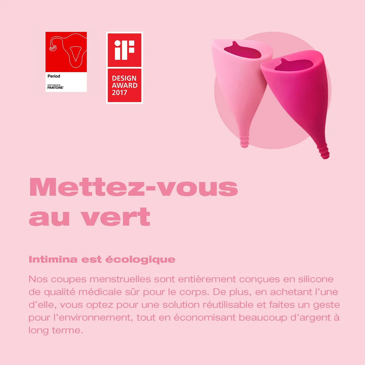 INTIMINA Ziggy Cup 2 – Disque Menstruel Réutilisable Extrafin au Design Plat, Coupe Menstruelle, (Taille B)
