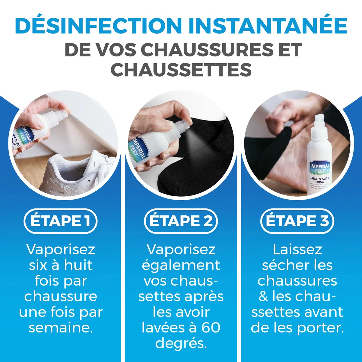 Spray Antifongique pour Chaussures - Traitement du Pied d'Athlète et des Mycoses des Ongles - Soin des Pieds Contre le - Les Champignons des Ongles et La Teigne - Désodorisant pour Chaussures - 150 ML