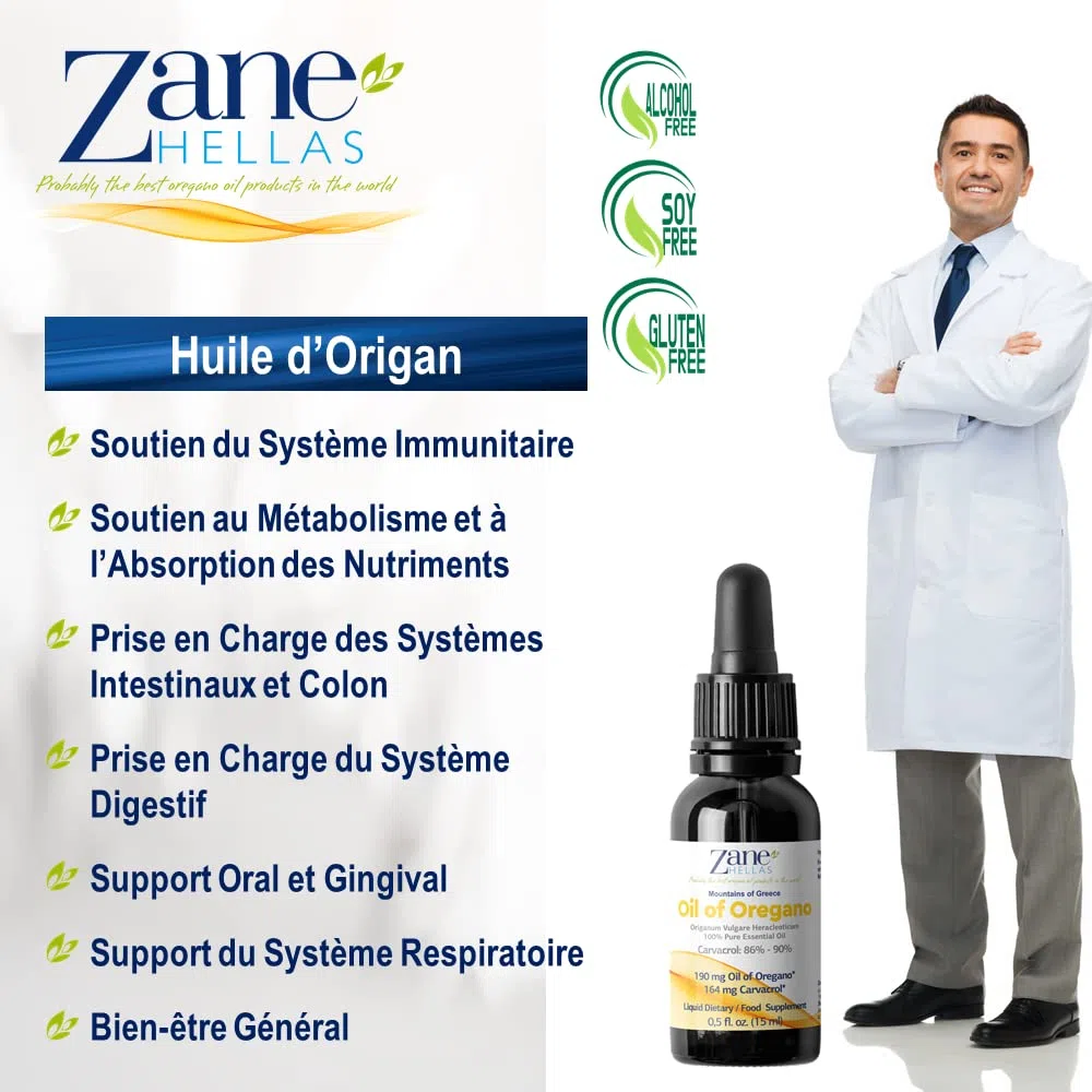 Zane Hellas 100% huile d'origan non diluée.Huile Essentielle Grecque Pure d'Origan.86% Min Carvacrol.164mg de carvacrol par portion.Probablement la meilleure huile d'origan au monde.15ml-0,5oz