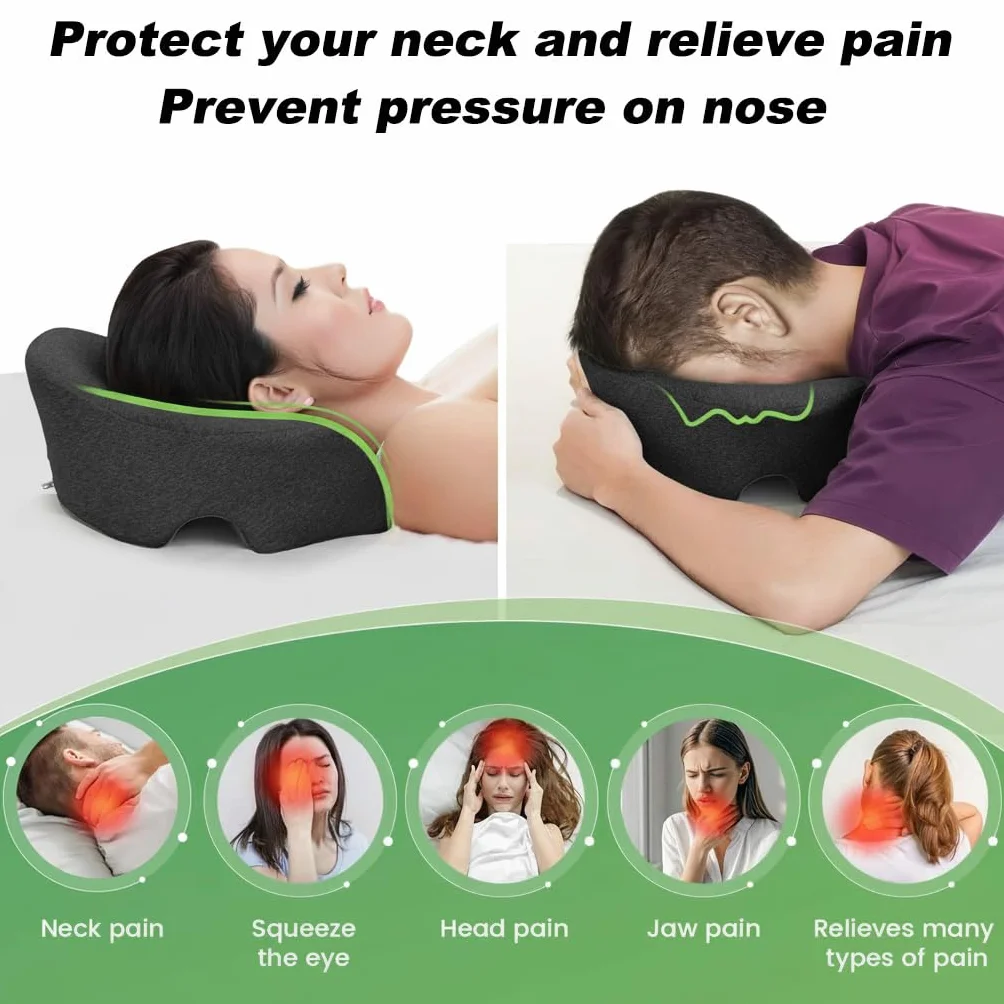 Coussin Massage Visage en Mousse à Mémoire,Oreiller de Massage Facial avec Trou Respirant,Ergonomique Coussin Visage pour Spa Salon Beauté,Écoles et Bureaux