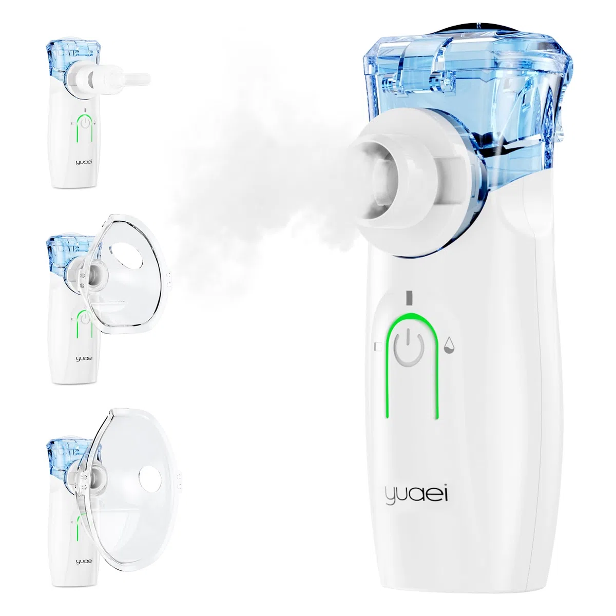 Nebulisateur Enfant Adultes Inhalateur Aerosol: Nebulisateur Bebe Rechargeable USB - Inhalateur avec 2 masques et 1 embout buccal - Nébuliseur Convient aux Enfants Adultes Familles Chambres et Voyages