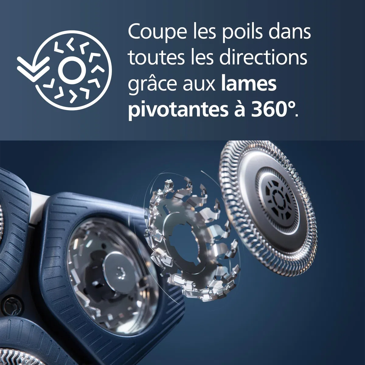 Philips Rasoir électrique Série 7000 pour homme Wet & Dry avec tondeuse rétractable, socle de charge, coffret de voyage et une cartouche Quick Clean (modèle S7886/55)