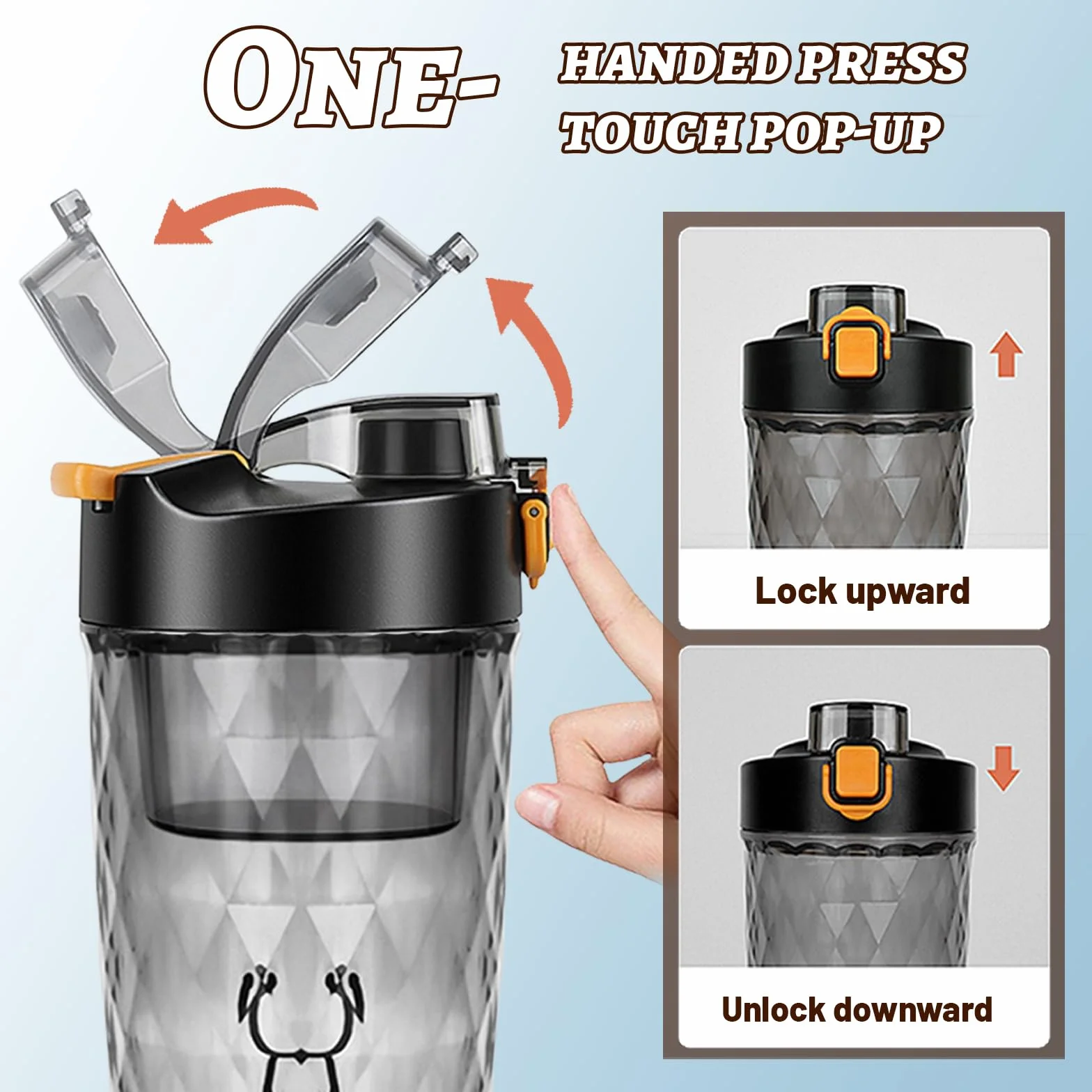 flintronic Shaker électrique à protéines - 650 ml - Mixeur automatique de protéines - Rechargeable par USB C - Pour shakes protéinés - Sans BPA