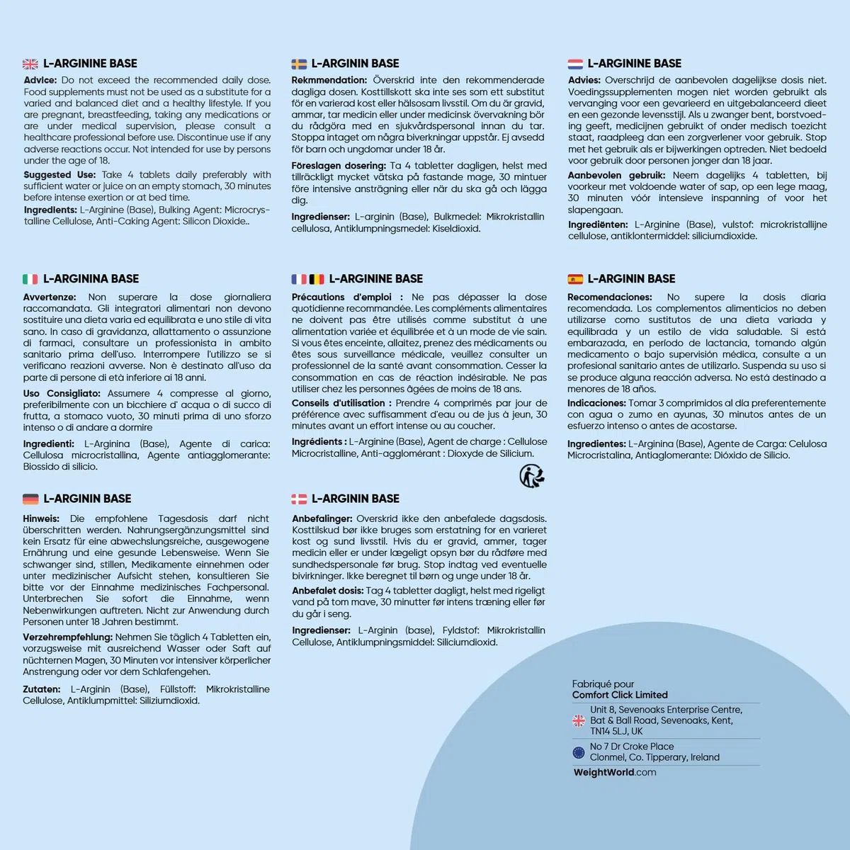 L Arginine Base, sans Sels ni Acides Ajoutés – 360 Comprimés, 3 Comprimés/Jour pour 3 Mois - pas de L Arginine HCL ou de L-Citrulline - Acide Aminé Semi-essentiel, Post Workout et Pre Workout