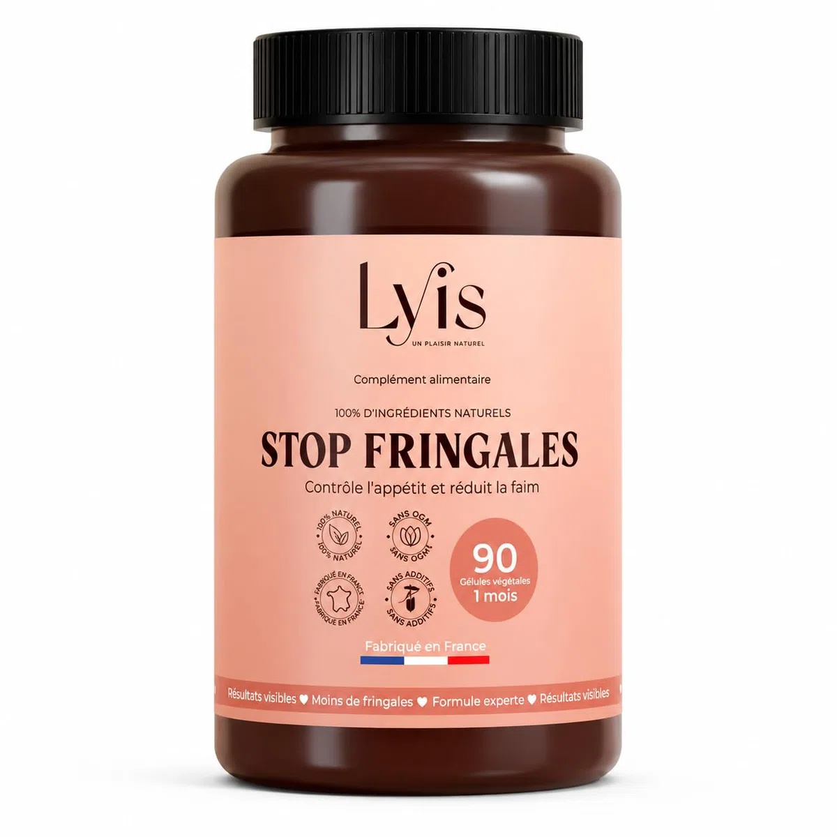 Stop Fringales | Contrôle de l’Appétit & Envies Sucrées | Konjac, Gymnema, Griffonia, Chrome | 90 Gélules Hautement Dosées – 1 Mois | Fabriqué en France | Lyis Paris