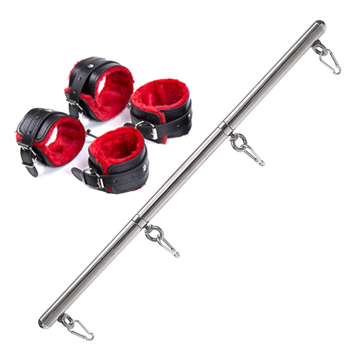 60CM ensemble de bondage barre d'expansion BDSM sex toy, barres de retenue de bondage en acier inoxydable avec menottes à la cheville, système de retenue de jambe à posture forcée