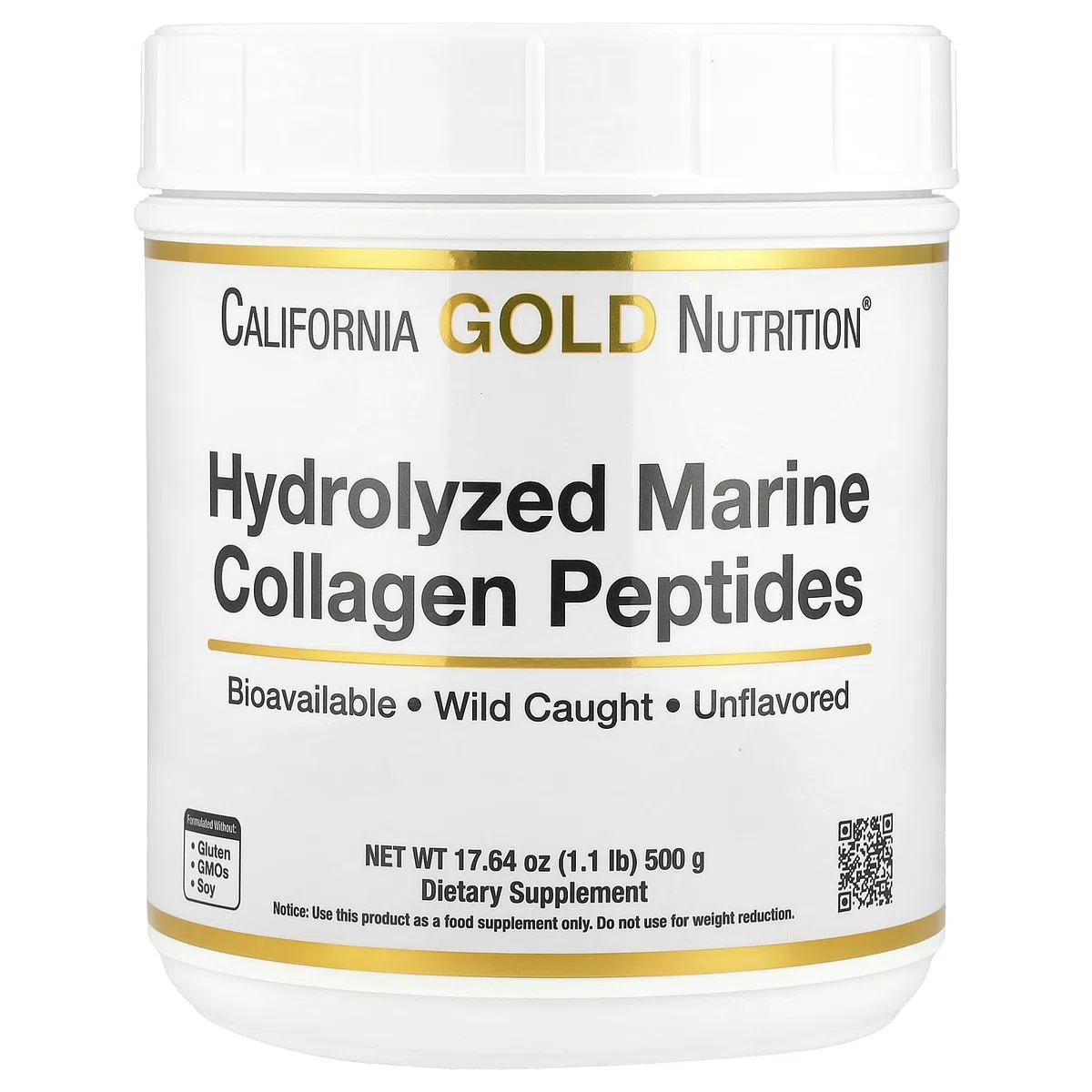Peptides de collagène marin hydrolysés, non aromatisés, 500 g, California Gold Nutrition