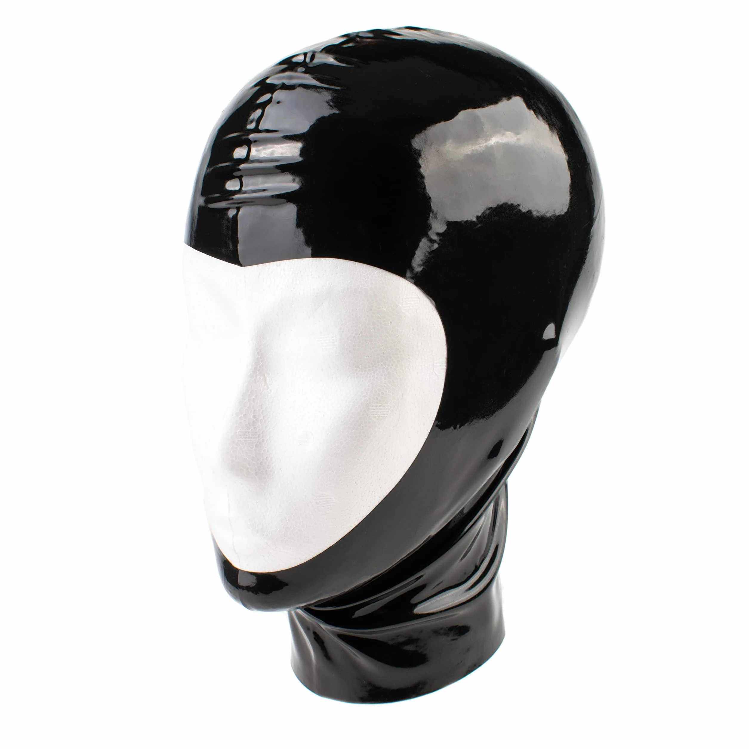 Masque en latex - Masque en latex à visage ouvert pour hommes et femmes noir 0.4mm S