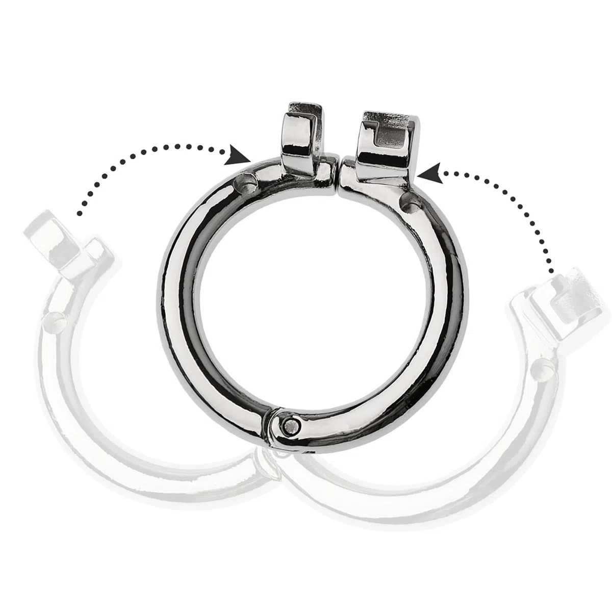 Cage à pénis en acier inoxydable Sissy - Design réaliste, cage de chasteté respirante et sûre pour hommes avec anneau pénien et clé, 45 mm (B)