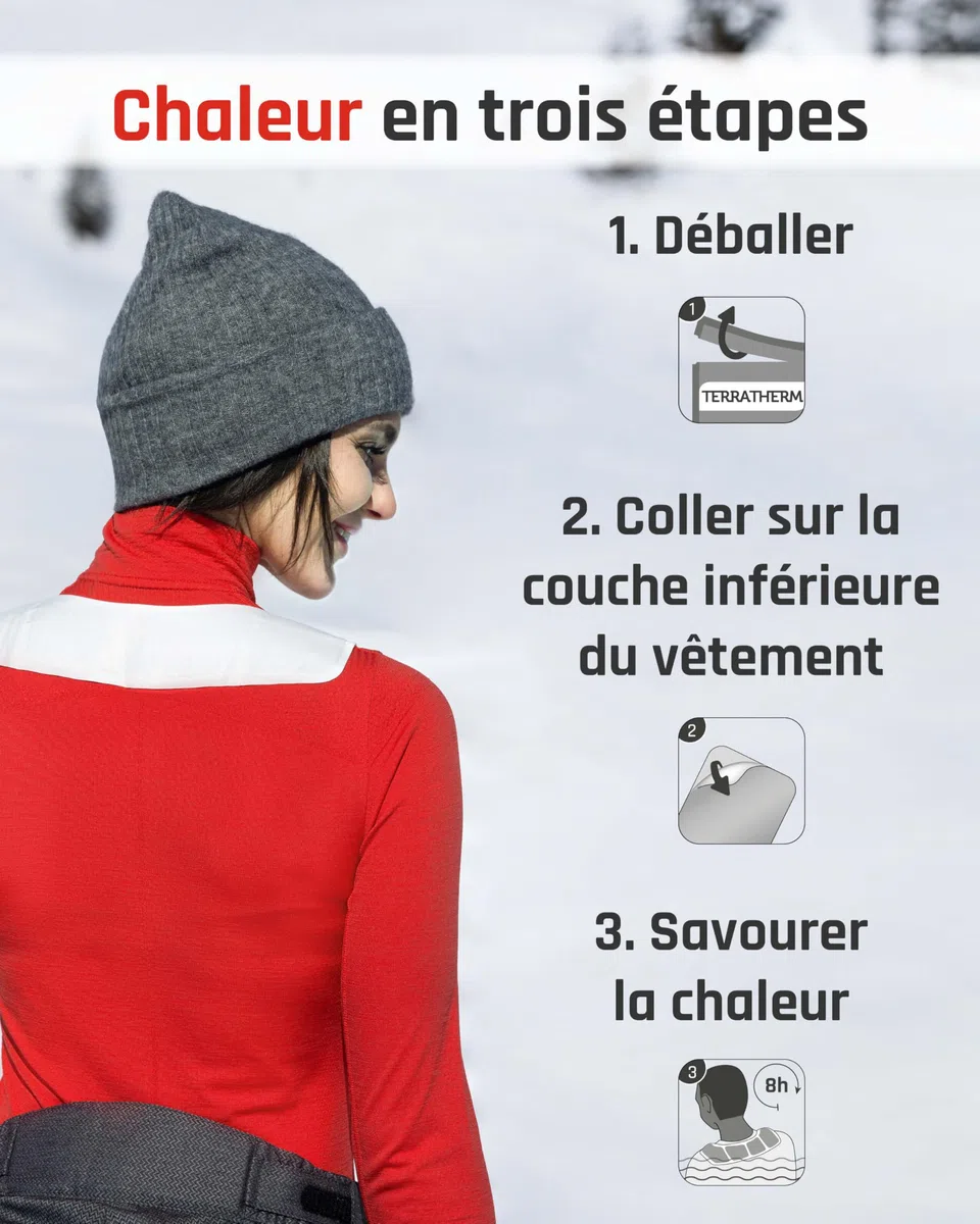 TerraTherm Patch chauffant nuque, épaules et cou - 8 h de chaleur profonde bienfaisante - patch autochauffant - chauffe-nuque, chauffe-épaules - activé par l’air - 10 unités