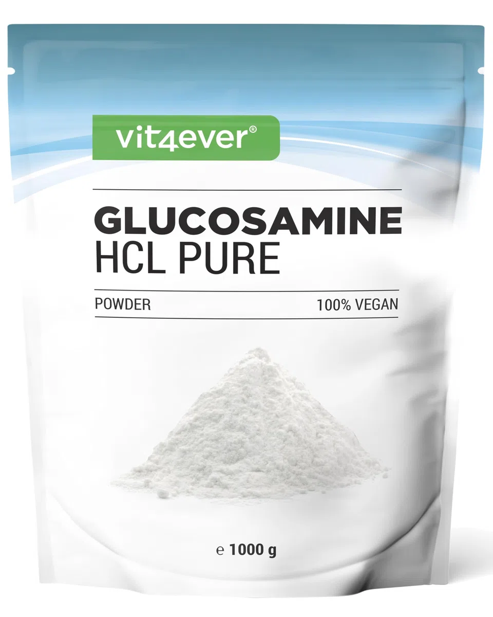Glucosamine HCL Pure - 1000 g (1 kg) de Poudre Pure sans Additifs - Issue de la Fermentation Végétale - Vegan - Hautement Dosé
