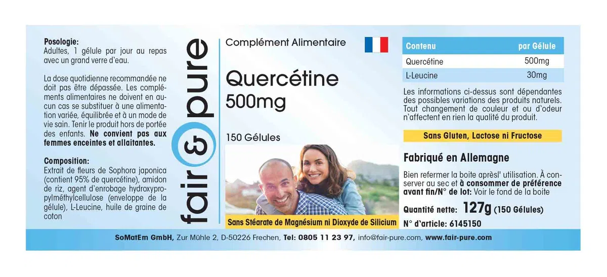 Fair & Pure® - Quercétine 500mg - 150 gélules