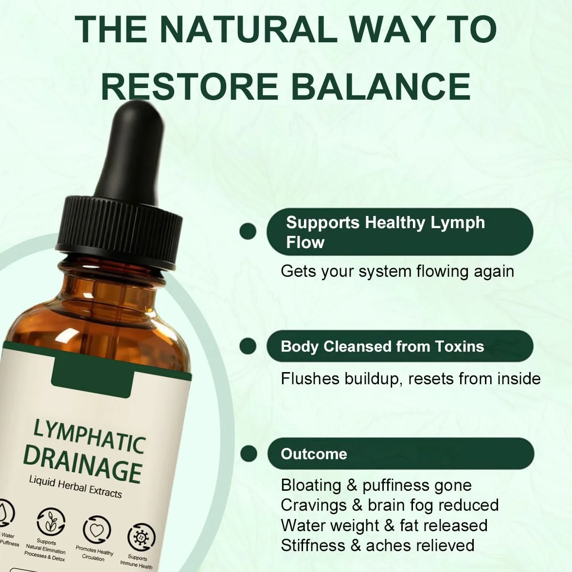 Lynae Drainant Lymphatique,Lymphatique Gouttes,Drainage Lymphatique,Drainant Lymphatique,Drainage Lymphatique Corps Complet,Support Système Lymphatique,Naturelles Pour Femmes Hommes (2, 60mlx2pc)