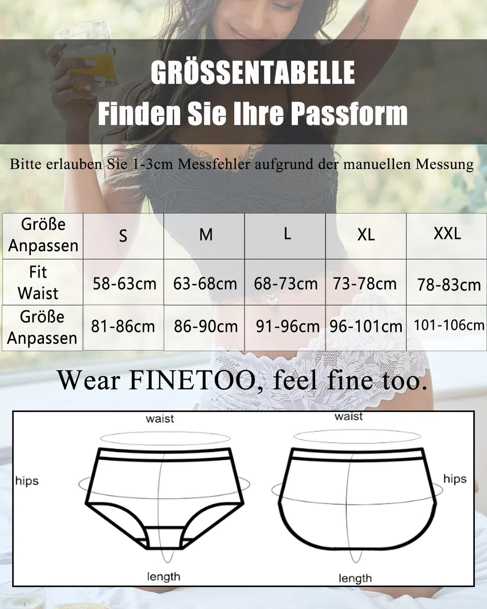 FINETOO Lot de 5 Culottes pour Femmes Lingerie Sexy en Dentelle pour Femmes Culottes Douces et Confortables Boxers Taille Basse Lingerie Lot Multiple S-XXL