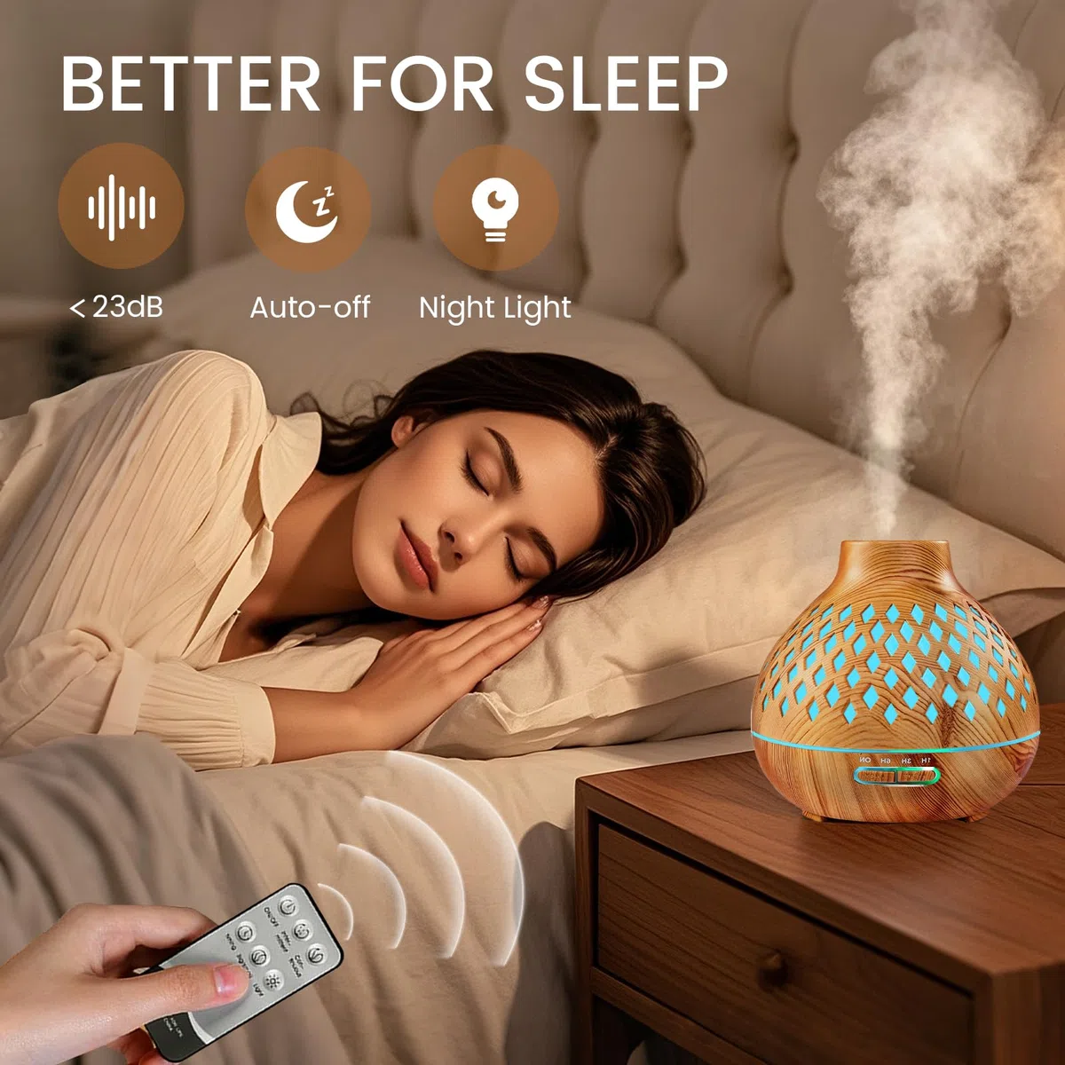 AESHORY Diffuseur d'huiles Essentielles 550ML, Diffuseur de Parfum avec 12x5ML Huiles Essentielles, Humidificateur Ultrasonique avec 7 Couleurs Lumières LED, Arrêt Automatique, pour Maison, Yoga, Spa