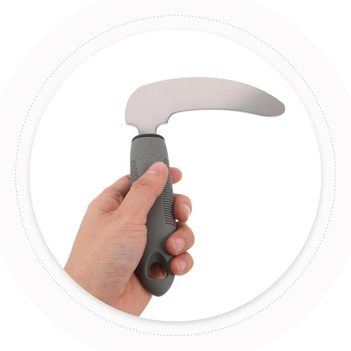 Couteau de Repas Adaptatif en Acier Inoxydable pour Personnes Âgées | Poignée Ergonomique en Pp, Forme Inclinée, Prise Antidérapante et Conception Anti-vibrations, Usage en Maison de Retraite