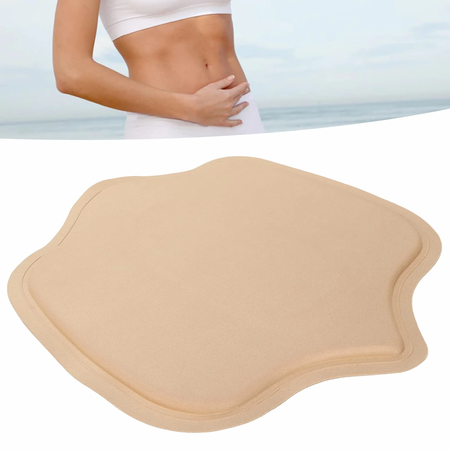 Planche Abdominale en Mousse Lipo Femmes Planche de Compression Abdominale Façonnage en Mousse Souple Post-chirurgie Planche D'aplatissement du Ventre (Beige)