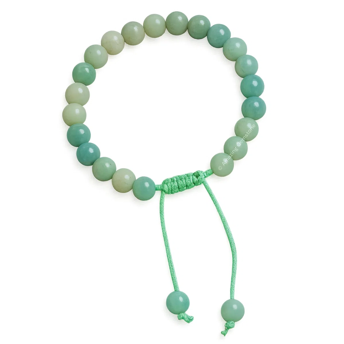 Bracelet en Amazonite – Bracelet en cristal de guérison pour femmes et hommes, pierre précieuse naturelle – Cadeau idéal pour l'équilibre et la guérison des chakras (réglable)