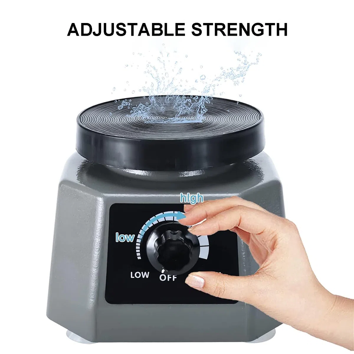 Vibrateur Dentaire 100 W - Charge Maximale : 2 kg, Vitesse Réglable En Continu, Base Antidérapante Et Table Vibrante. Oscillateur À Disque Pour Plâtre, Moules Et Résines.,White