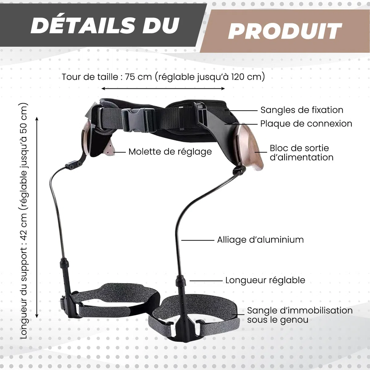 perfeclan Aide à la Marche sans Effort Grâce à un Exosquelette Bionique, Dispositif Mécanique pour la Mobilité des Jambes et d'Escaliers, Destiné aux Adultes et à Mobilité Réduite