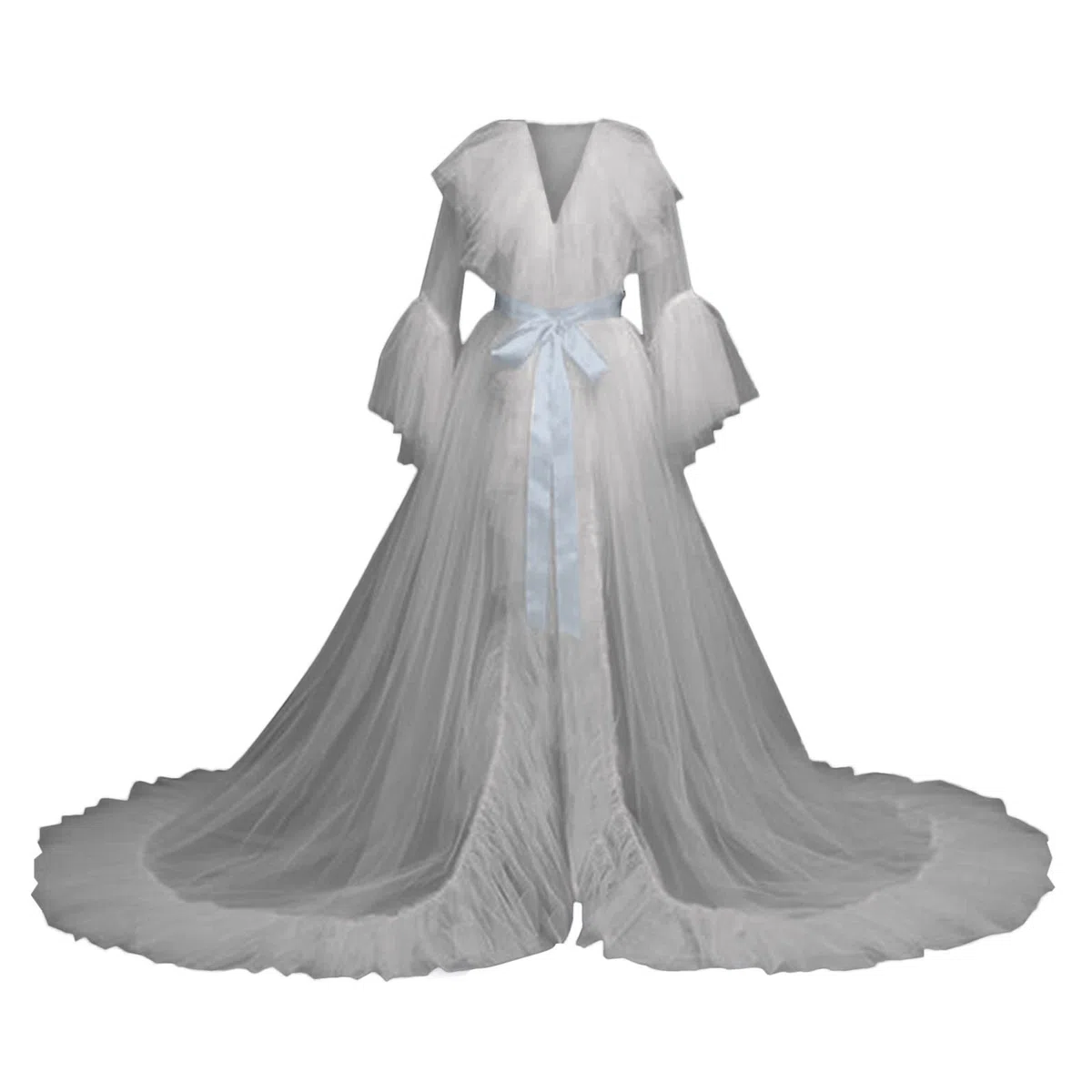 Generisch Lingerie sexy pour femme - Sous-vêtements sexuels - Lingerie en tulle - Robe longue - Chemise de nuit - Peignoir de nuit - Robe de mariée