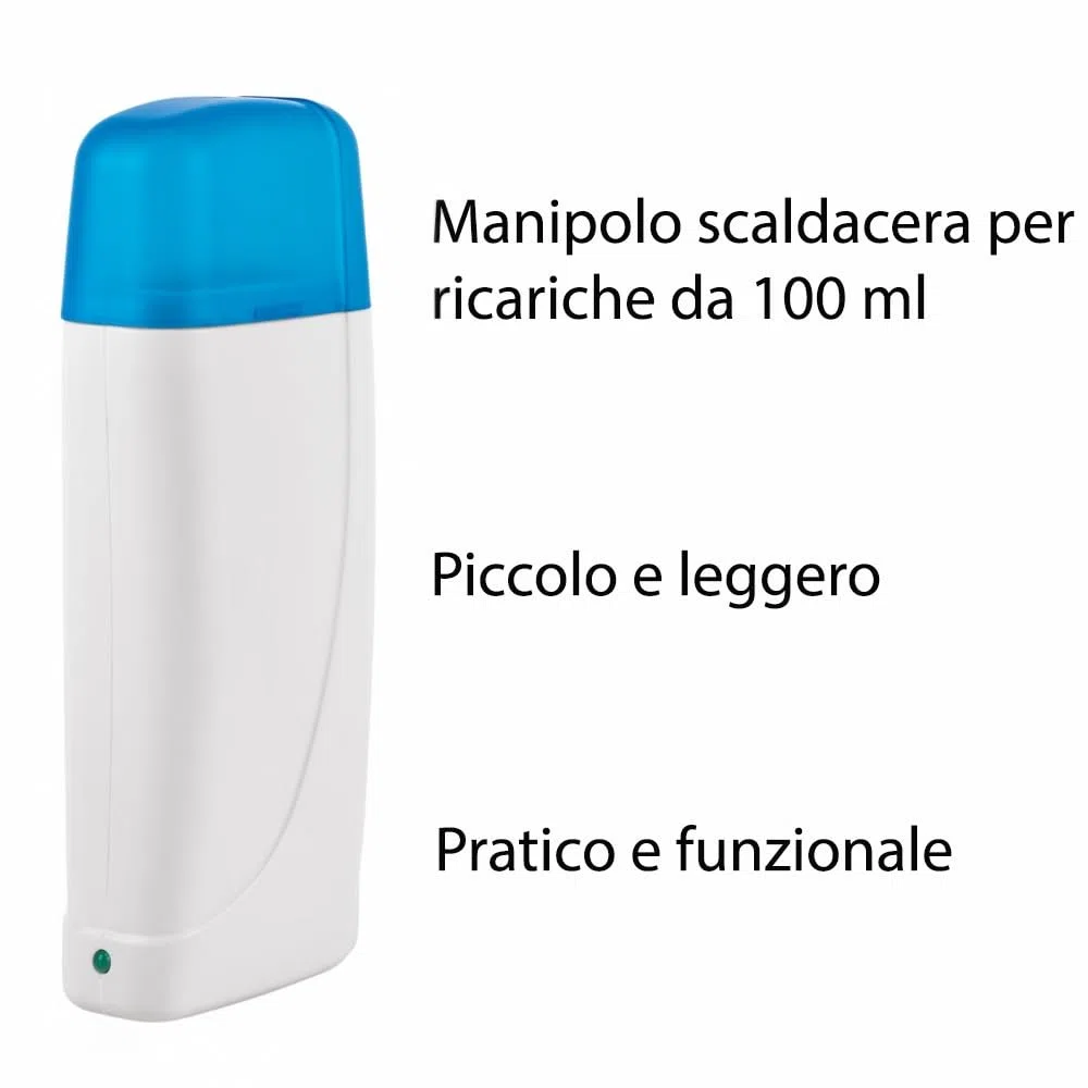 Anyskin Kit d'Épilation Professionnelle - Chauffe-Cire, 5 Roll-On Made in Italy, Huile Après-Épilation 100 ml, 100 Bandes TNT