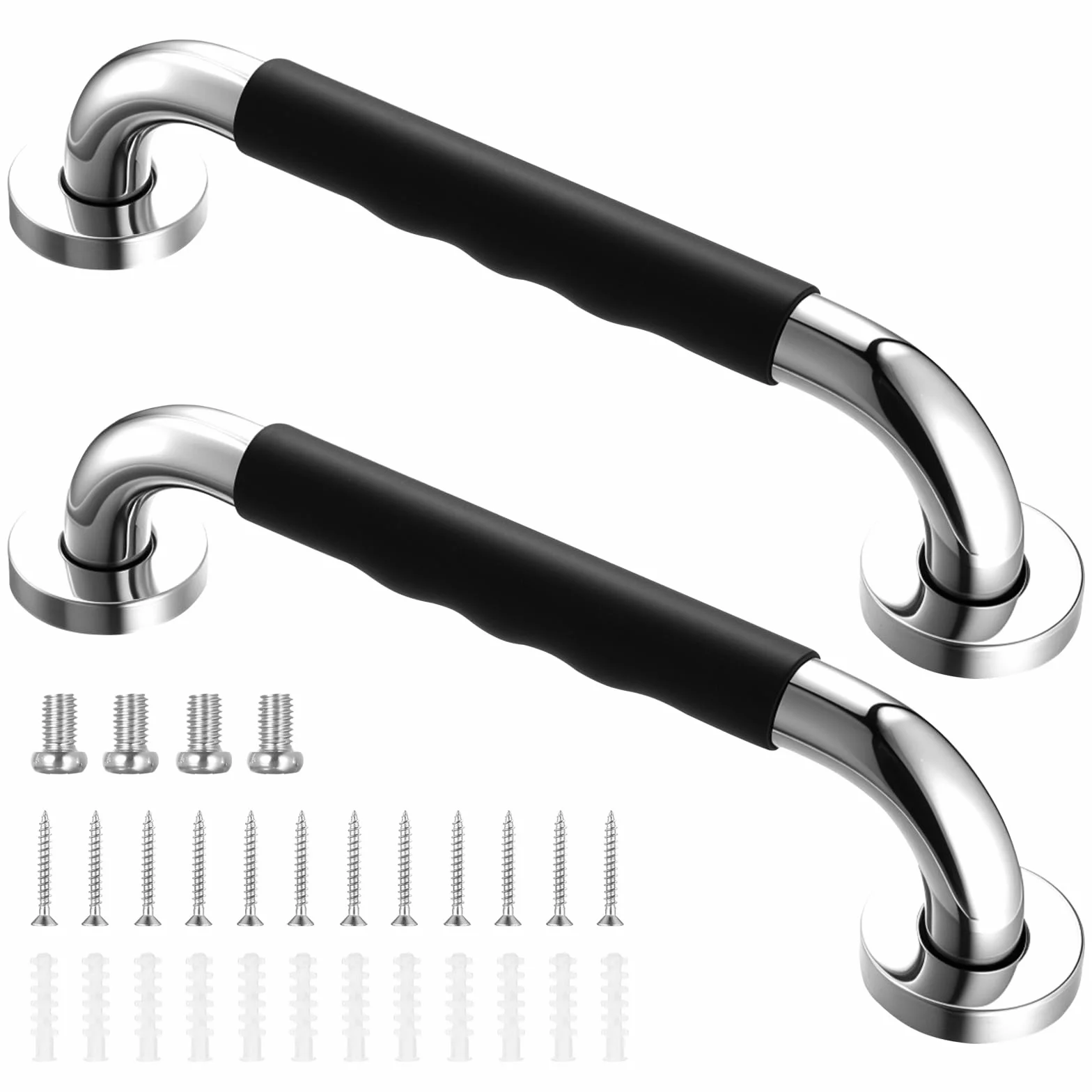 2 Pcs Barre d'Appui WC, Barre de Douche Antidérapante, 30 cm Barres d'appui Salle de Bain, Poignée Douches en Acier Inoxydable, Barres Douche Baignoire pour Toilettes Handicapées Enceinte