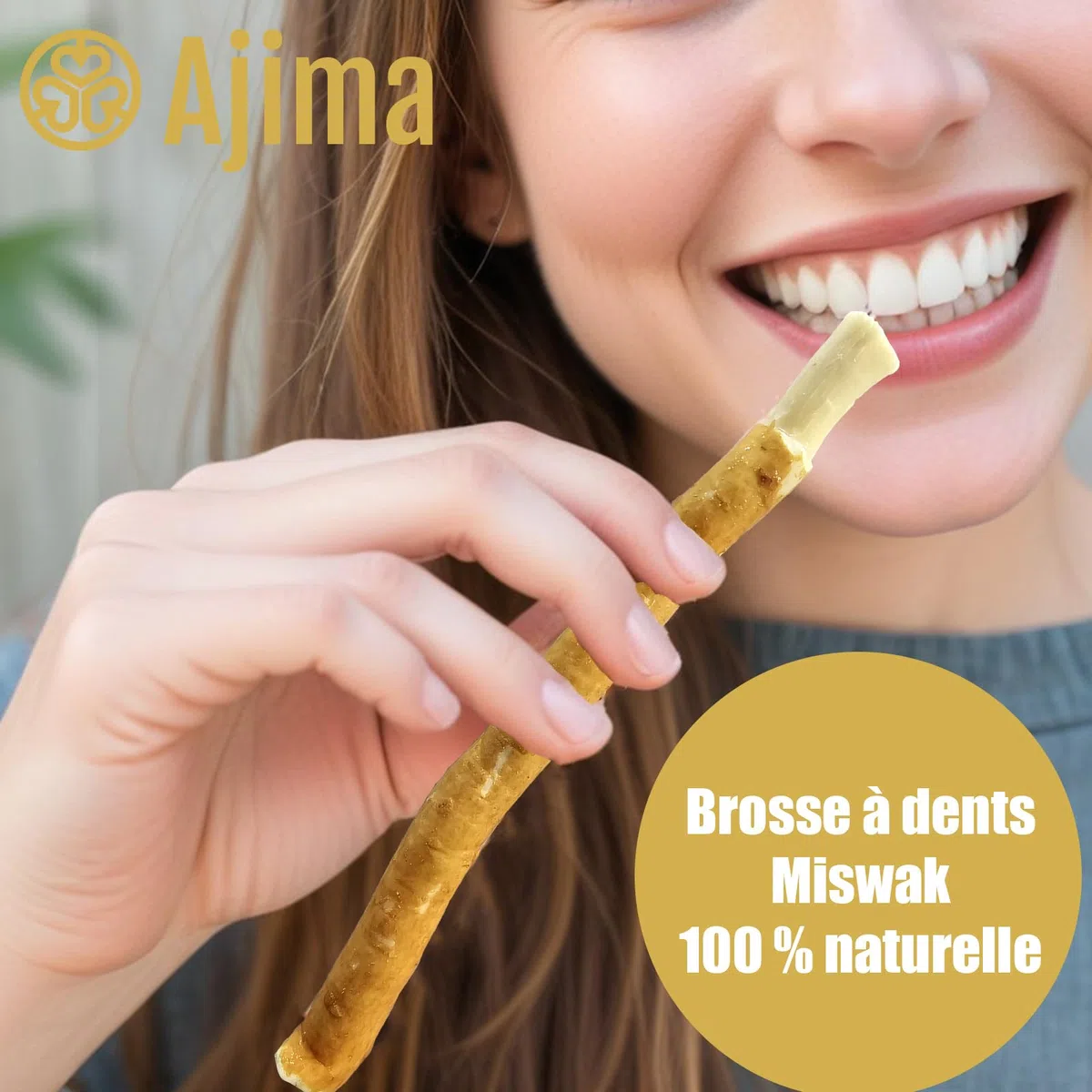 Siwak Naturel 2X + Étui OFFERT* Miswak Brosse à Dents Naturelle en bois d'Araq - Blanchiment Dentaire et Fraîcheur Nettoyante et Désinfectante - Zéro déchet Biodégradable