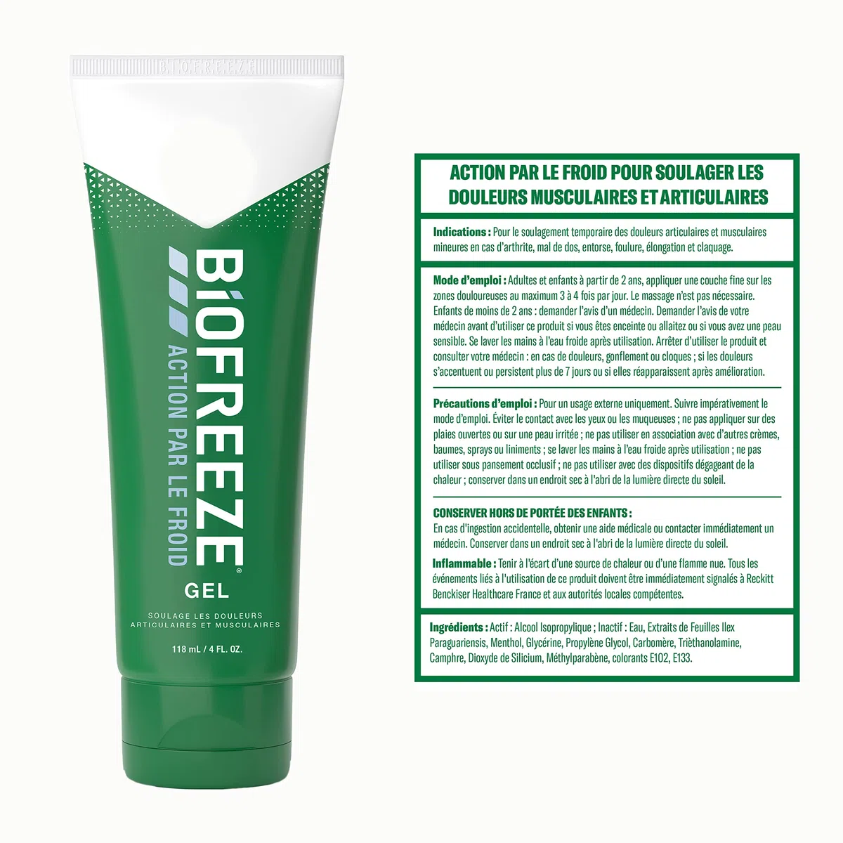 Biofreeze - Lot de 3 Tubes Gel Action par le Froid - Soulage les douleurs musculaires et articulaires - 3 x 118ml