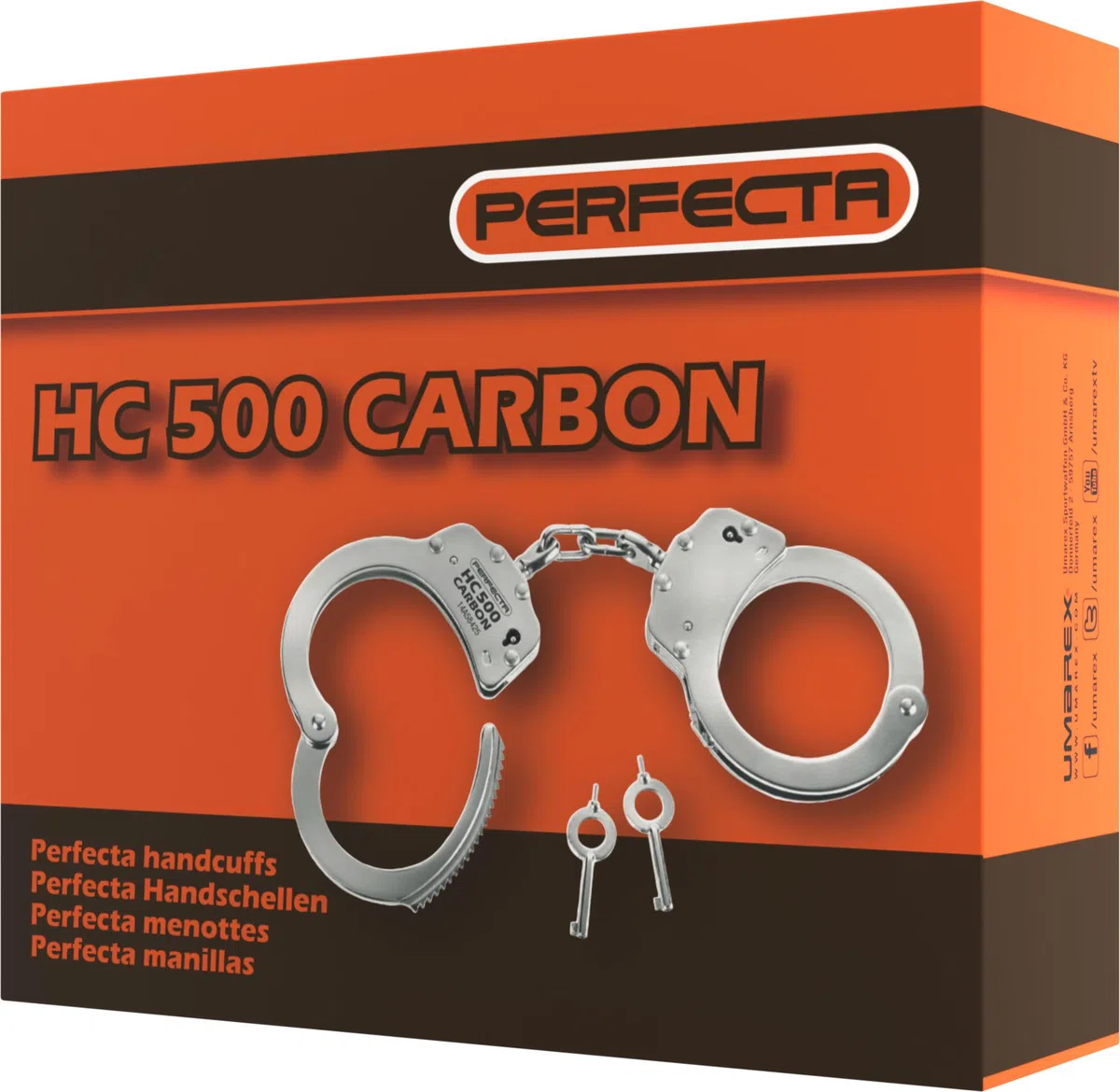 Perfecta 2.1709 Menottes HC 500 en acier carbone nickelé Ligne professionnelle, argent, taille unique