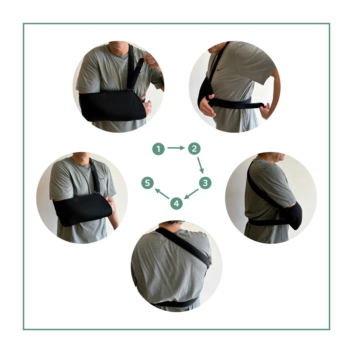 Écharpe pour Bras et Épaule avec Sangle AntiRotation - Sling Ajustable - Immobilisateur Bilatéral Taille Universelle – Couleur Noire (Medium)