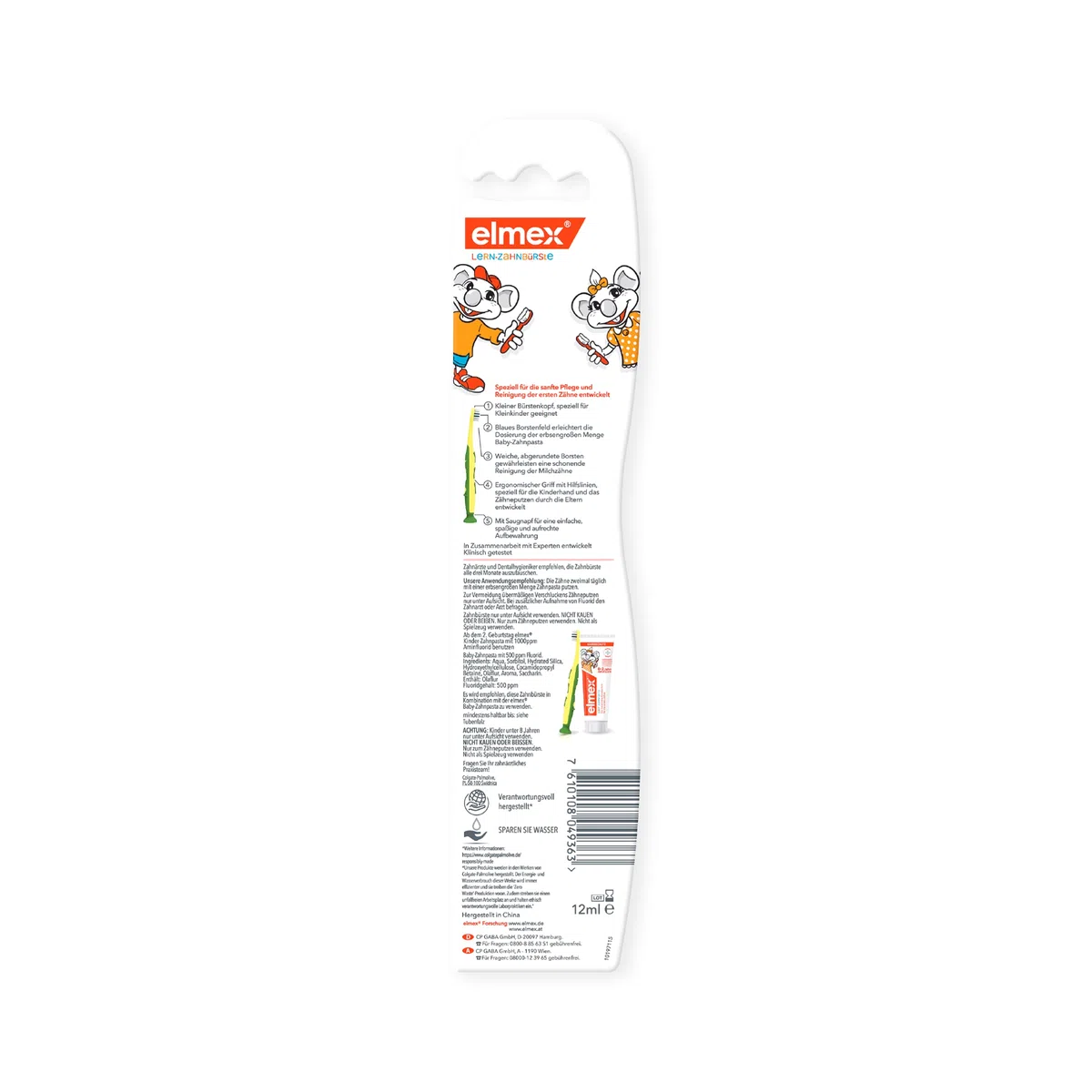 Elmex Lot de 6 brosses à dents d'entraînement pour enfant Assortiment de coloris