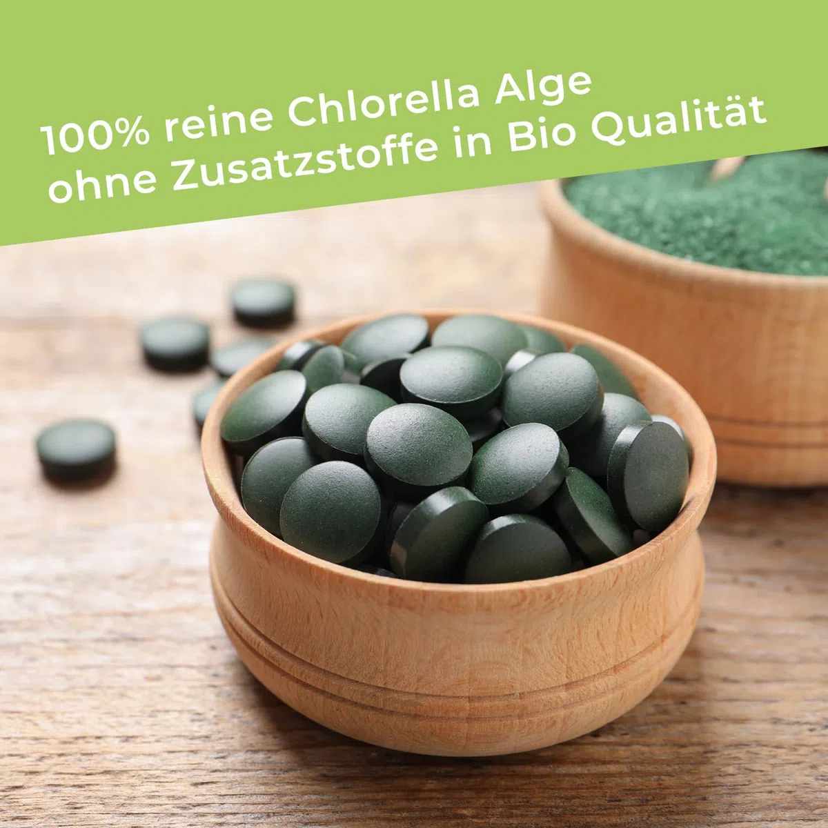 GreatVita Chlorella Bio Lot de 1 600 comprimés de chlorelle bio - 500 mg - 800 g - Sans additifs - Végétalien et durable - Riche en chlorophylle et caroténoïdes