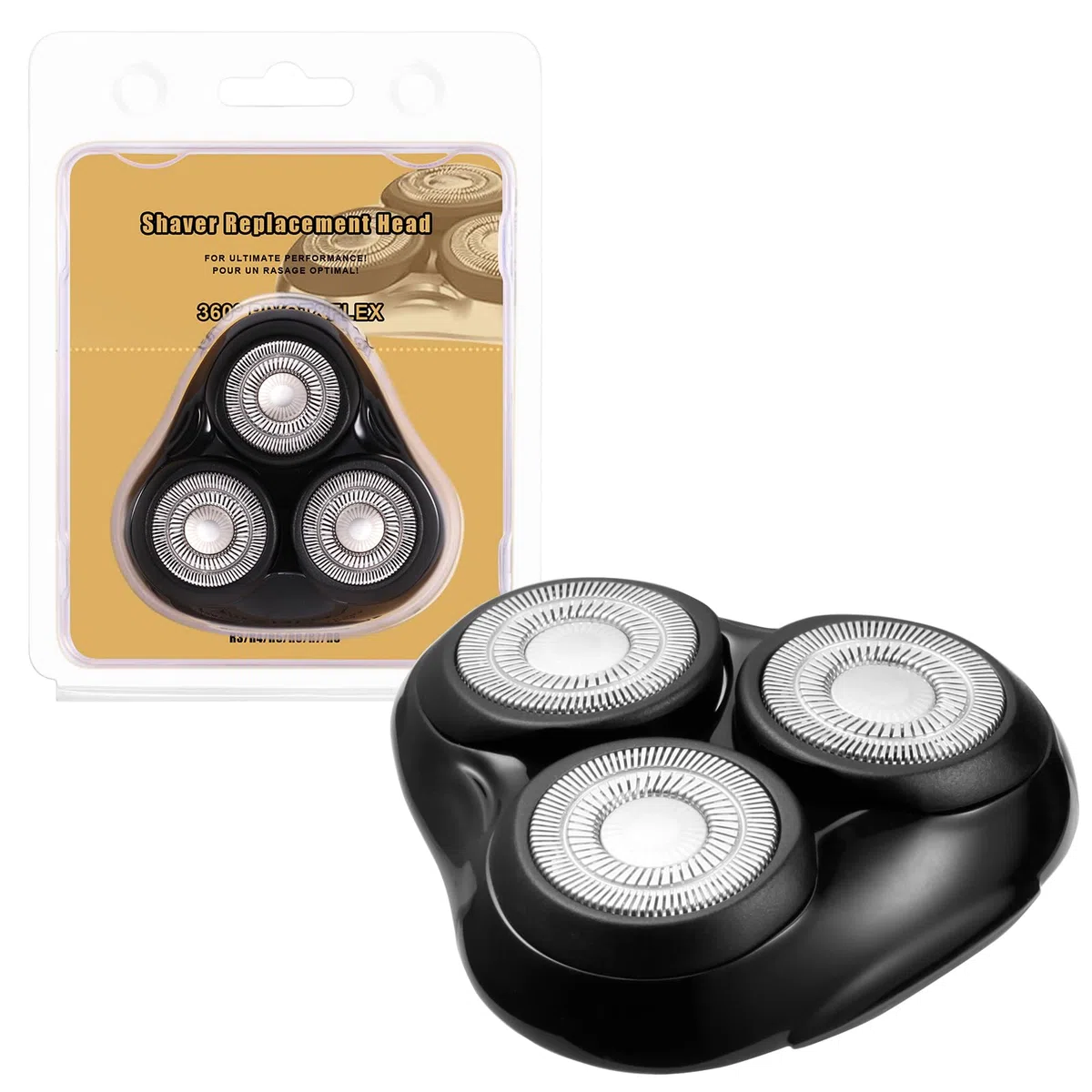 Tête de rasoir rotative de rechange universelle pour les rasoirs Remington | pour grilles/lames R3, R4, R5, R6, R7, R8, SP-TF2 et FC1000-SP-FC3(Noir 1 unité)
