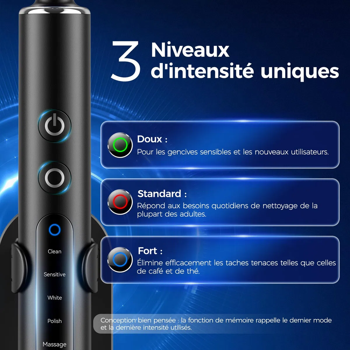 Brosse à Dents Électrique Rotative Pour Adultes et Enfant, 3 Intensités 5 Modes, Brosse à Dent Électrique avec 8 Têtes de Brosse, Étui de Voyage, Étanche IPX7, Batterie 120 Jours(Noir Profond)
