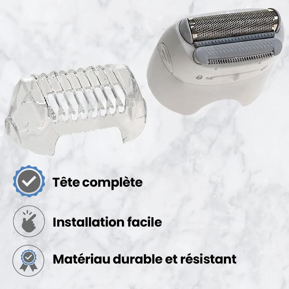 Anakel Home Tête Rasoir Silk Epil 67030799 Compatible Avec Braun Silk Epil 5, 7, 9 et Xpressive, Couleur Blanche