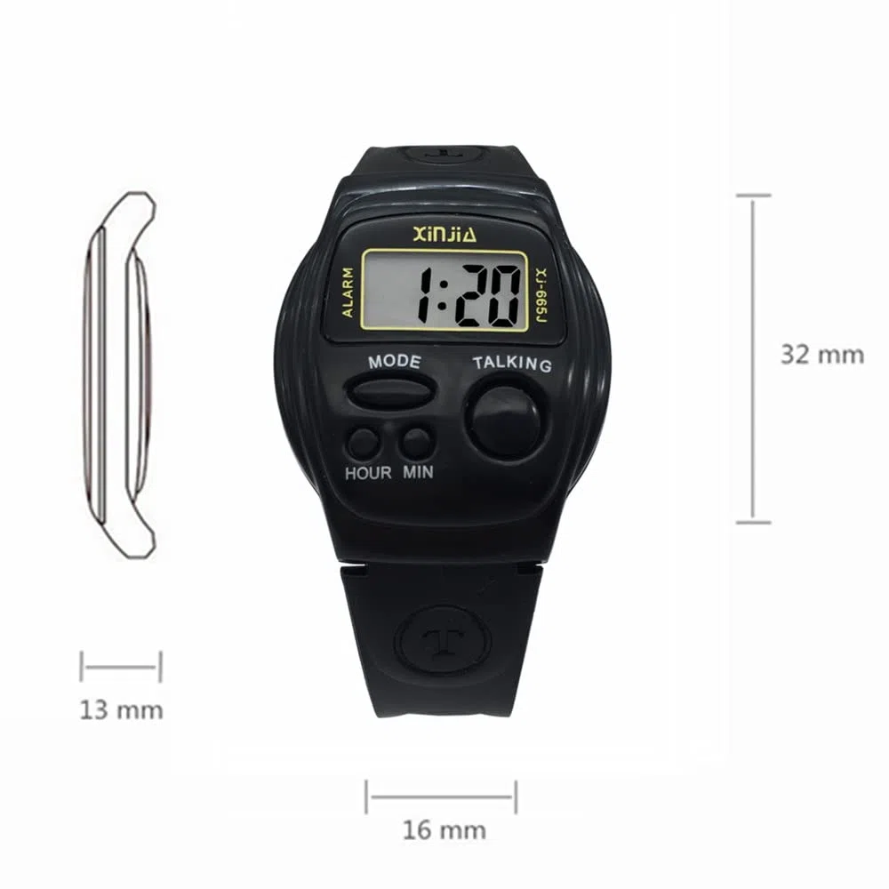 VISIONU Nergo Montre parlante espagnole pour les aveugles, les enfants et les personnes âgées, Sports électroniques Parler Montres Gatget Cadeau 665SP-FR, bande