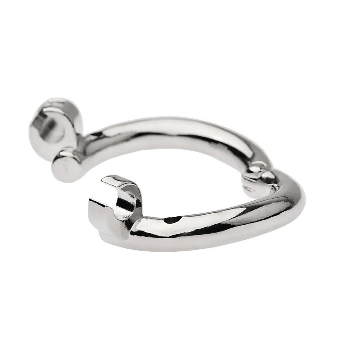 Cage à pénis en acier inoxydable Sissy - Design réaliste, cage de chasteté respirante et sûre pour hommes avec anneau pénien et clé, 45 mm (B)