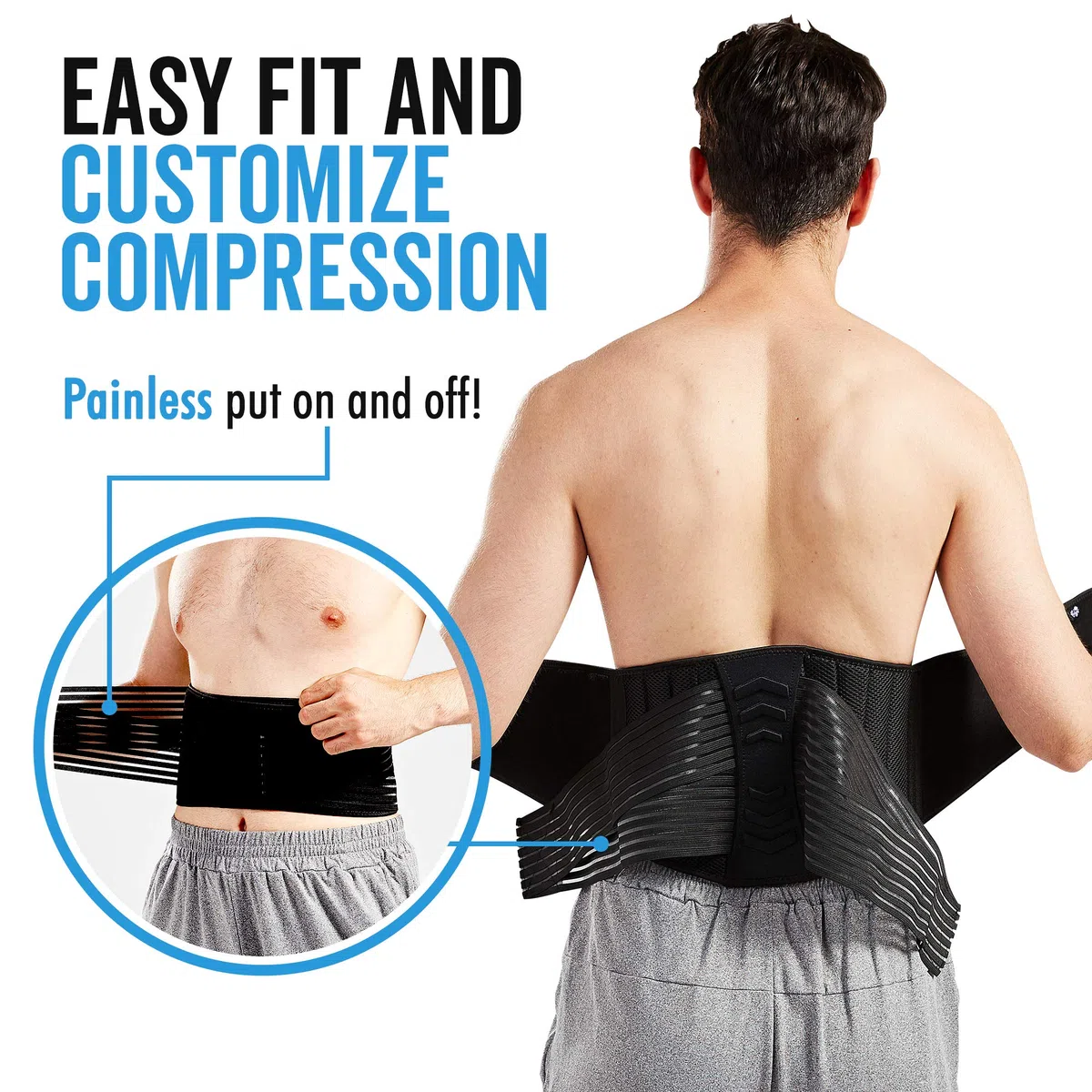Bodyprox Support lombaire pour homme et femme - Taille Standard 71-127 cm