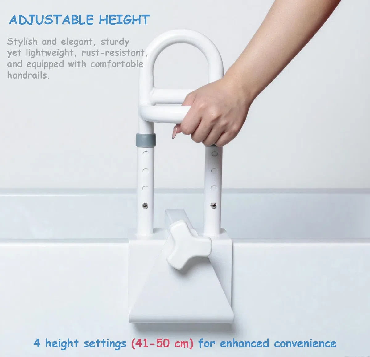 Barre d'Appui Baignoire Senior, Poignée d'Accès à la Baignoire Réglable Largeur 8-17 cm, Poignée de Baignoire Sans Perçage, Poignée Sécurité pour Personnes Âgées, Handicapés, Schwangere