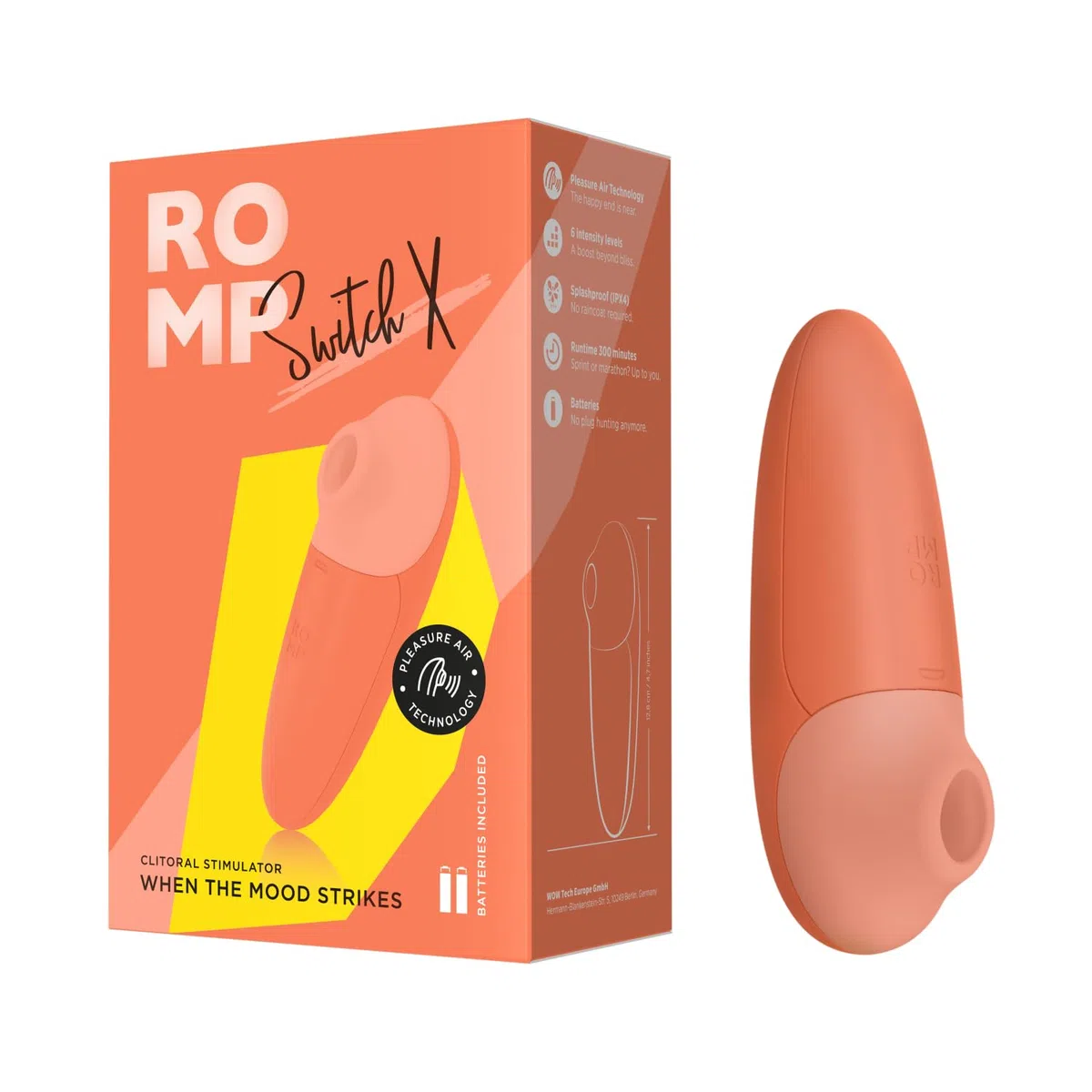 Romp Switch X Stimulateur clitoridien | Suceur de clitoris avec 6 niveaux de puissance | Sex toy vibrant aspirant adulte pour femme et pour couple | Vibromasseur pour femme et couple