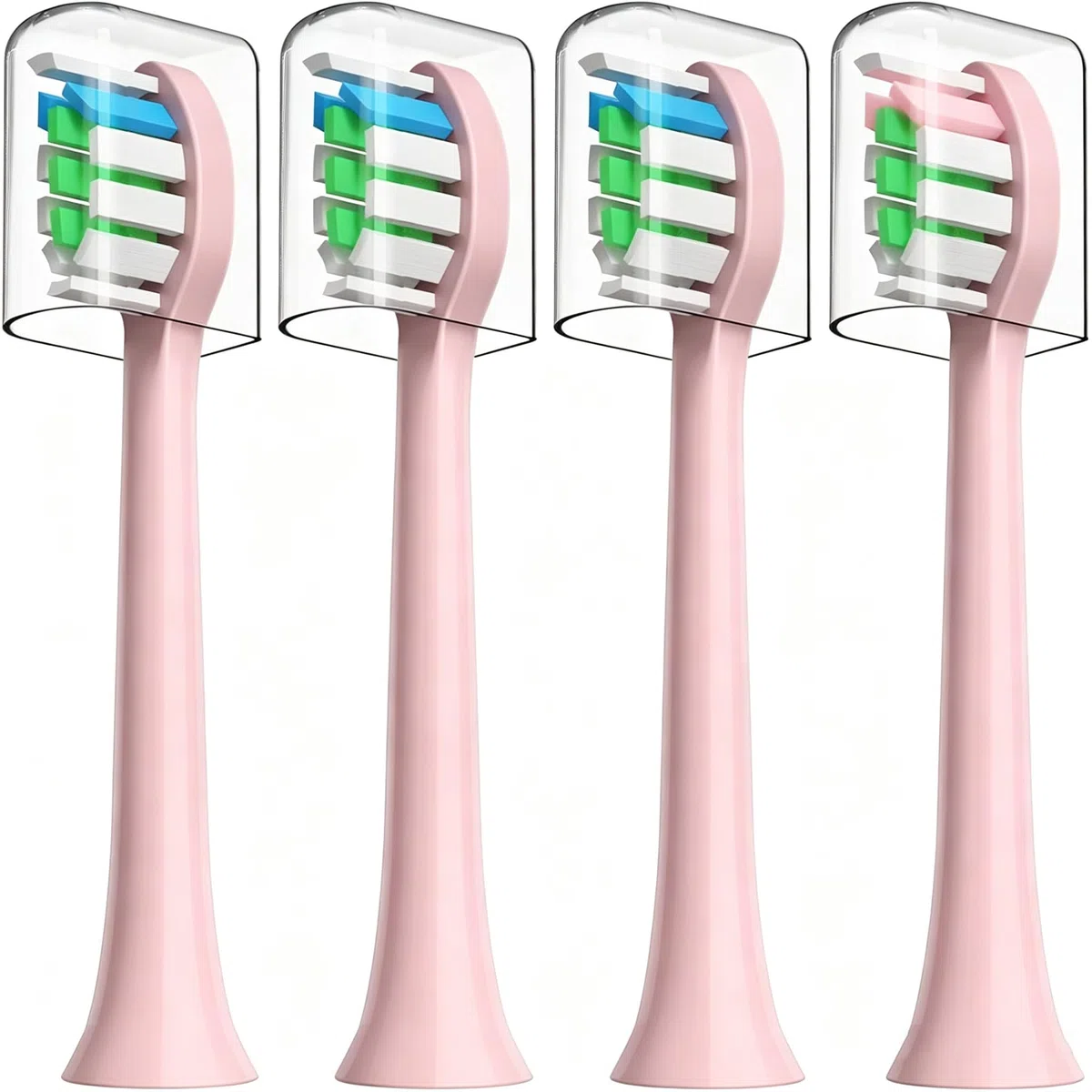 HUACO CARE Têtes de brosse à dents de rechange, 4 têtes de brosse à dents compatibles avec H6 Plus, poils Dupont, rose