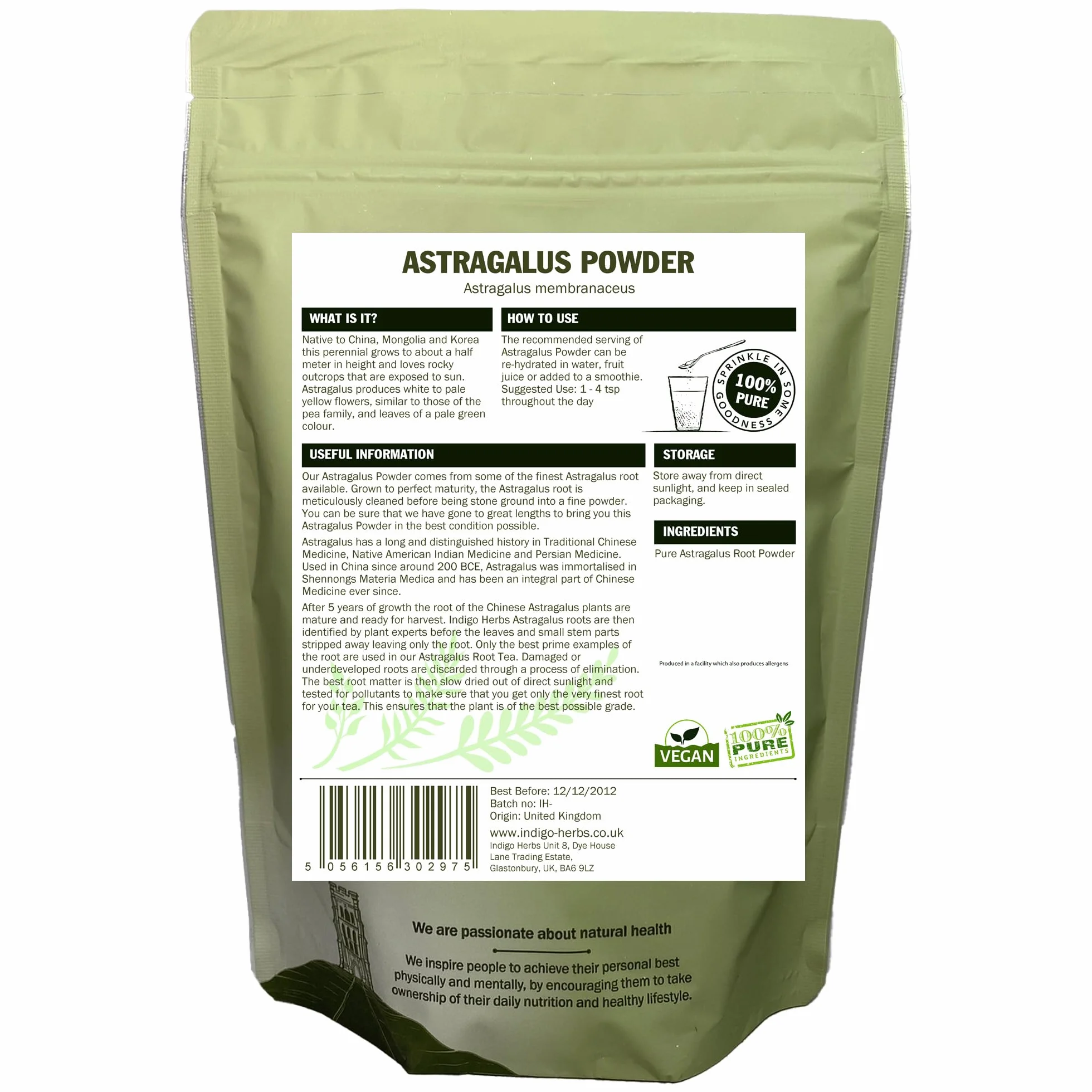Indigo Herbs Astragale en poudre 100g