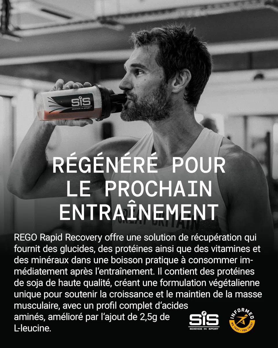 Science in Sport Rego Rapid Recovery Poudre 500g Chocolat Vegan - Poudre récupération avec glucides, protéines, électrolytes, vitamines et minéraux, soutient un entraînement efficace