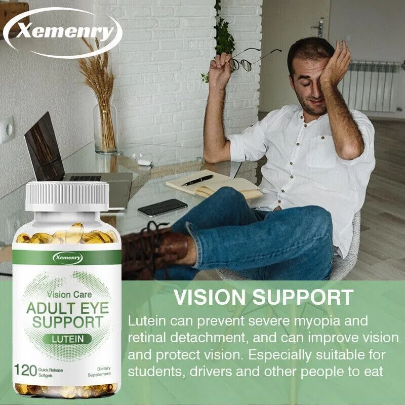Compléments de soutien oculaire pour adultes (120 gélules) avec lutéine et zéaxanthine – Compléments pour la santé des yeux et de la vision