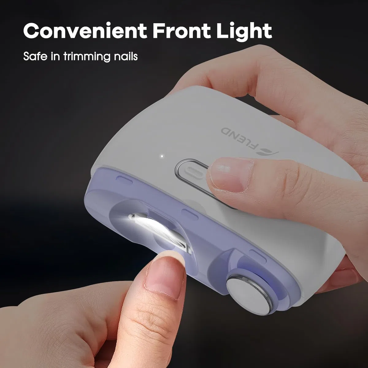 Coupe-ongles électrique automatique - Lime à ongles portable - Sans bruit - Coupe-ongles - Coupe-ongles - 2 en 1 - Facile à utiliser - Lumière LED - Coupe-ongles pour enfants